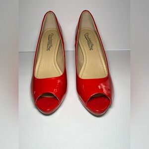 New Bold Red Peep Toe Heels size 10